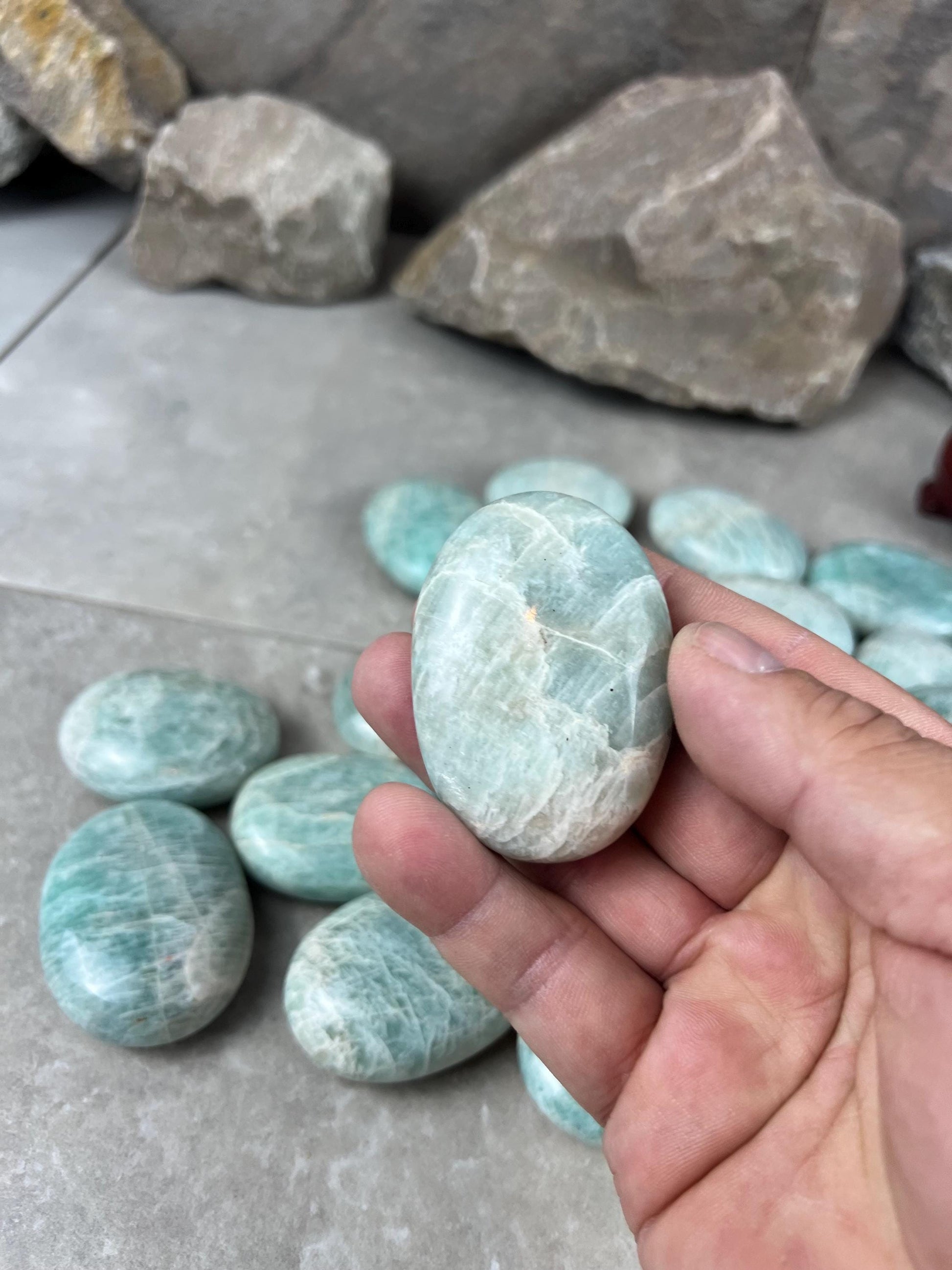 San Juan Colorado Amazonite Palm Stone Worry Pocket Stress Anxiety Home Decor Anxiety Pocket Stone