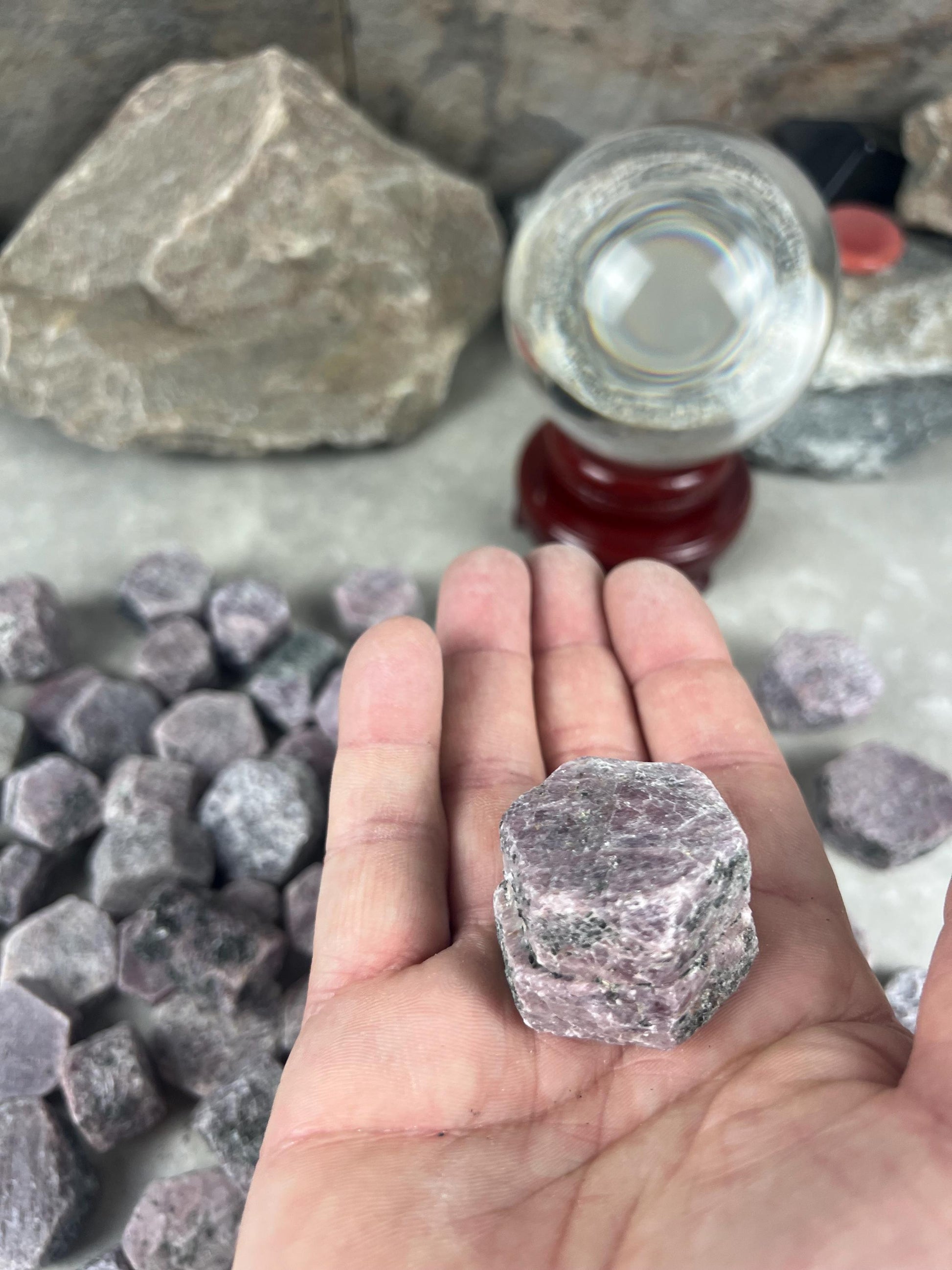 Tanzanian Pink Corundum Sapphire Raw Rough Palm Stone: Carved Crystal for Stress Relief