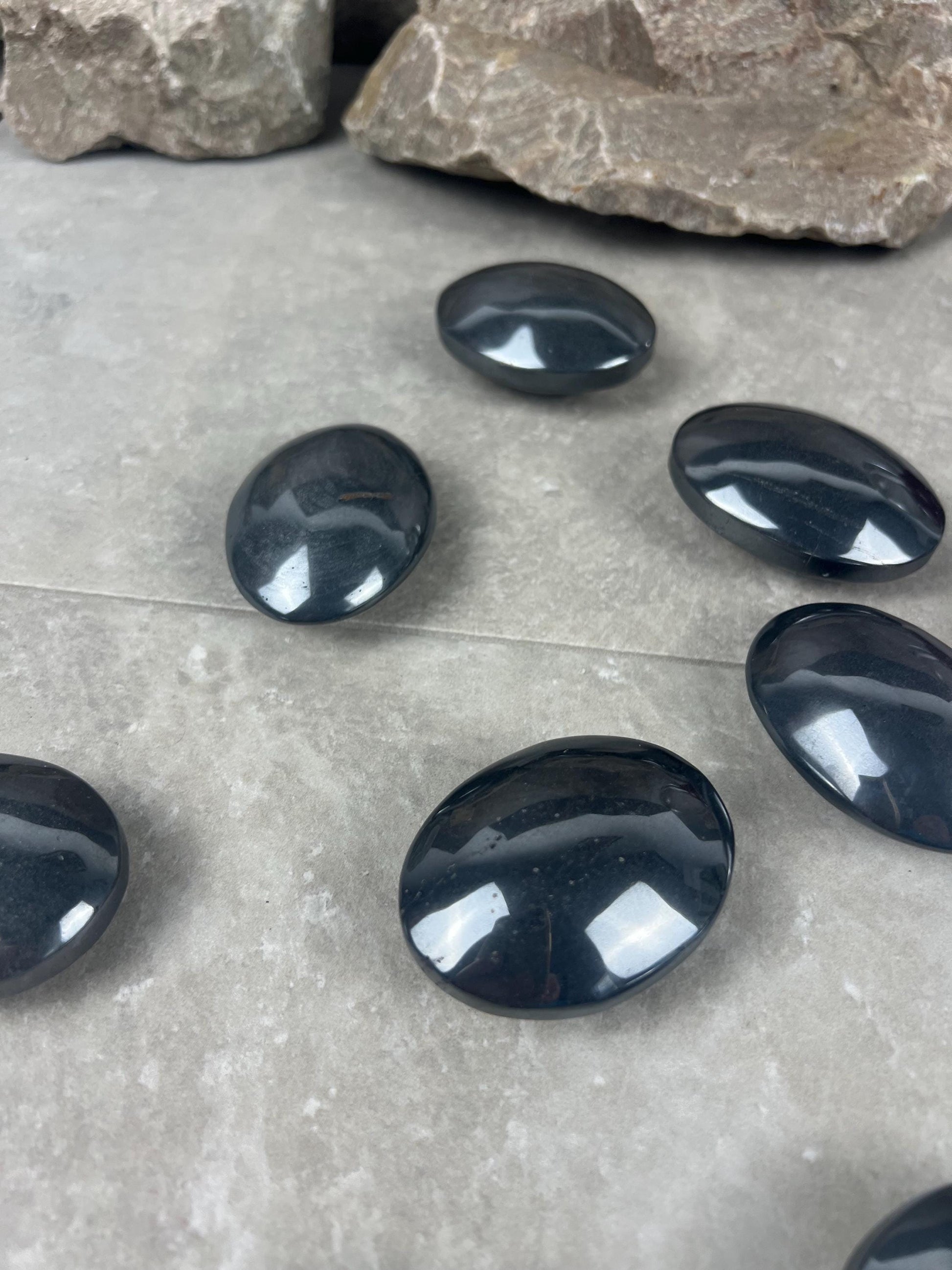 Pilbara Australian Dense Polished Hematite Palm Stone Anxiety Worry Meditation Decor Home Decor Worry Pocket Stress Anxiety Palm Stone