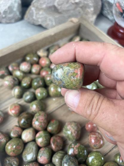 Unakite Tumble Stone: Polished Anxiety Worry Palm Crystal Home Decor Worry Pocket Stress Anxiety Palm Stone