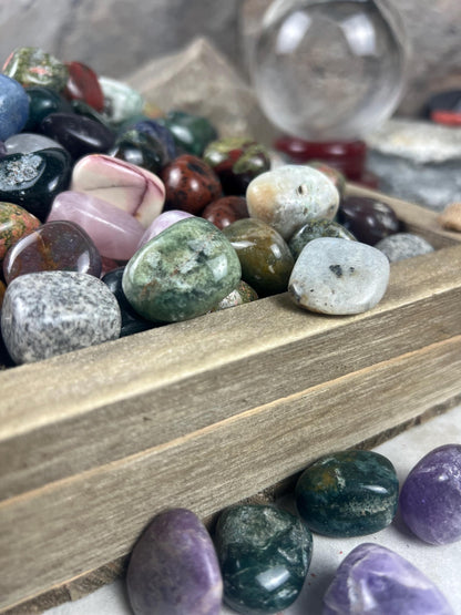 Crystal Confetti Mix: Tumbled Gemstones, Polished Rocks, Anxiety Relief Home Decor Worry Pocket Stress Anxiety Palm Stone