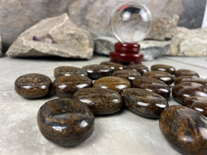 Polished Magnesium Bronzite Palm Stone Anxiety Worry Meditation Decor Home Christmas Birthday