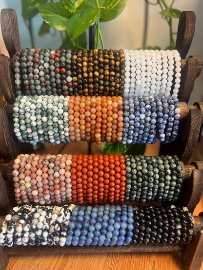 3 Bracelets for 16 Natural Crystal Gemstone Bead Bracelet Unisex Healing Jewelry Bulk Wholesale
