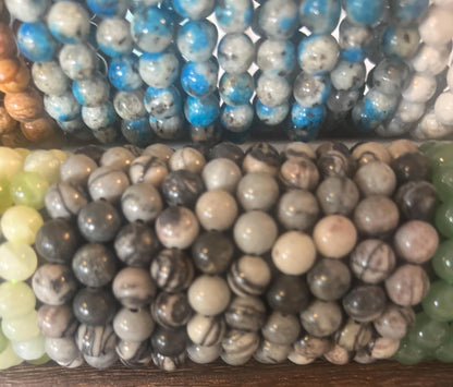 Natural Gemstone Bead Bracelet, Unisex Healing Crystal Jewelry Home Decor Worry Pocket Stress Anxiety Palm Stone
