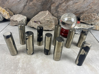 Spanish Iron Pyrite Crystal Rod: Polished Home Decor, Meditation