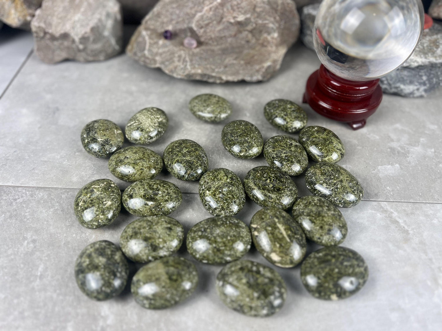 Polished Afghan Green Scapolite Palm Stone: Anxiety Worry Meditation Decor Birthday Gift Home Decor Worry Pocket Stress Anxiety Palm Stone