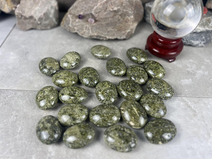 Polished Afghan Green Scapolite Palm Stone: Anxiety Worry Meditation Decor Birthday Gift Home Decor Worry Pocket Stress Anxiety Palm Stone