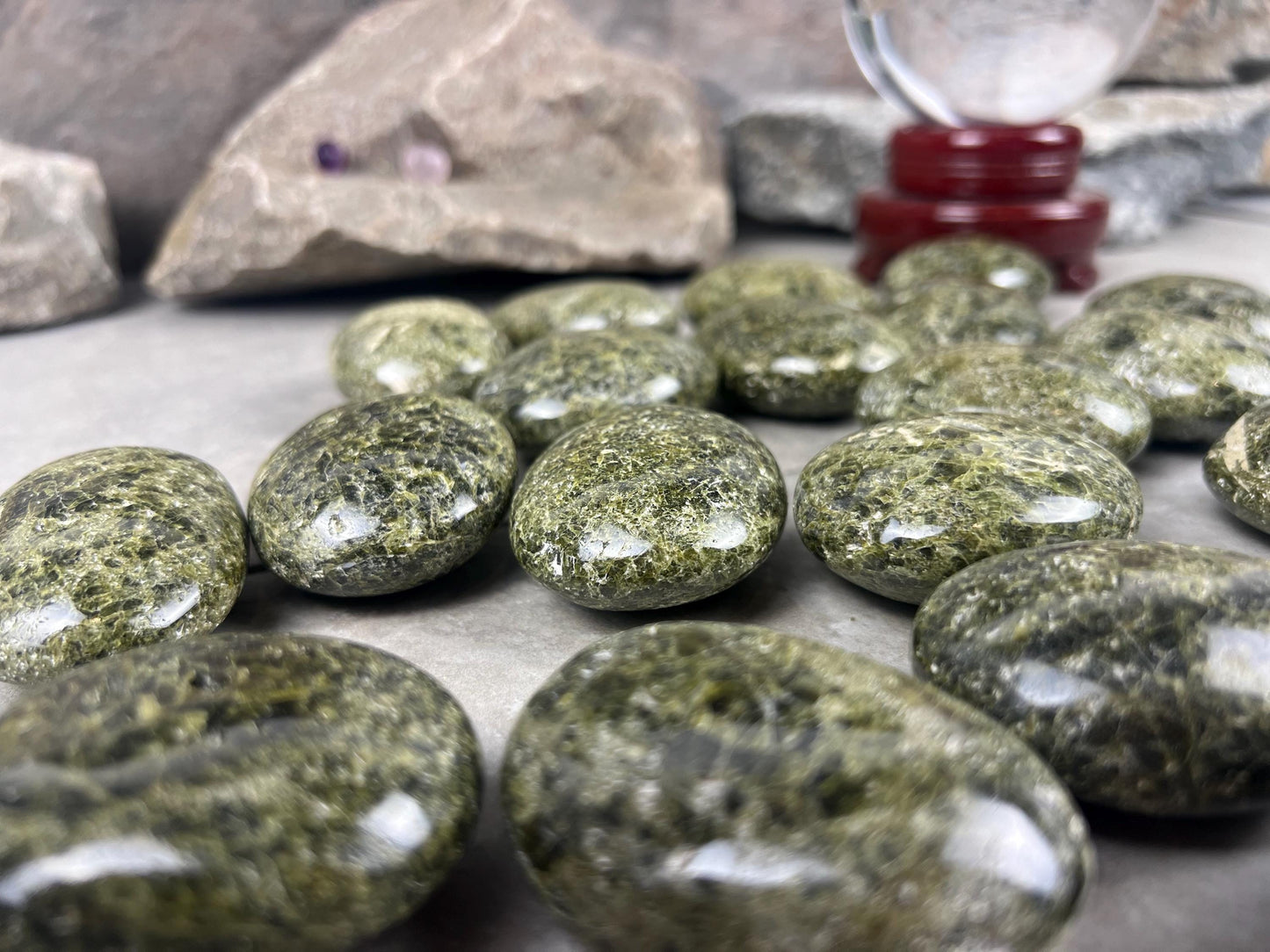 Polished Afghan Green Scapolite Palm Stone: Anxiety Worry Meditation Decor Birthday Gift Home Decor Worry Pocket Stress Anxiety Palm Stone