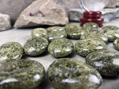 Polished Afghan Green Scapolite Palm Stone: Anxiety Worry Meditation Decor Birthday Gift Home Decor Worry Pocket Stress Anxiety Palm Stone