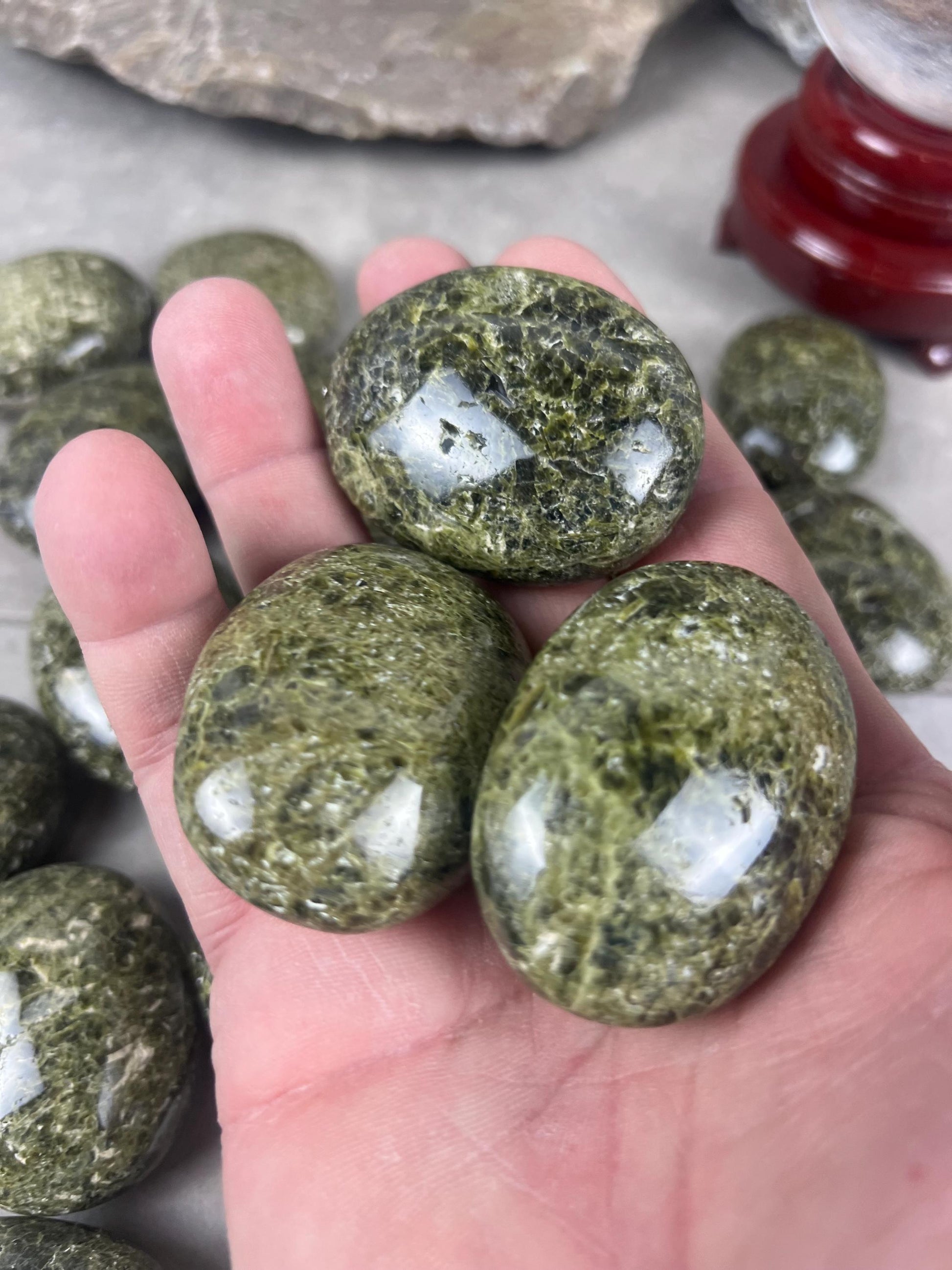 Polished Afghan Green Scapolite Palm Stone: Anxiety Worry Meditation Decor Birthday Gift Home Decor Worry Pocket Stress Anxiety Palm Stone