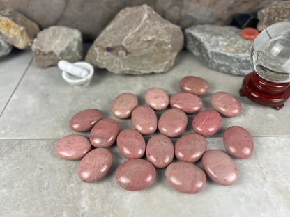 Norwegian Pink Thulite Polished Palm Stone Anxiety Stone Worry Stress Distraction Natural Crystal