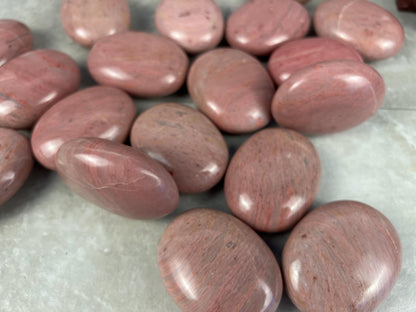 Norwegian Pink Thulite Polished Palm Stone Anxiety Stone Worry Stress Distraction Natural Crystal