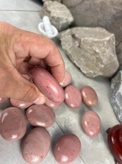Norwegian Pink Thulite Polished Palm Stone Anxiety Stone Worry Stress Distraction Natural Crystal