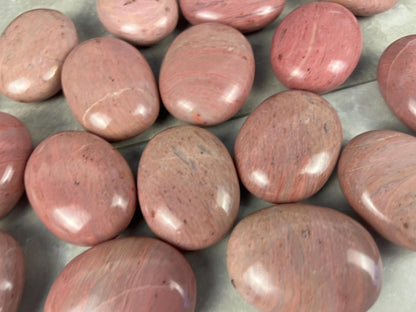 Norwegian Pink Thulite Polished Palm Stone Anxiety Stone Worry Stress Distraction Natural Crystal