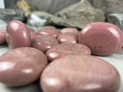 Norwegian Pink Thulite Polished Palm Stone Anxiety Stone Worry Stress Distraction Natural Crystal