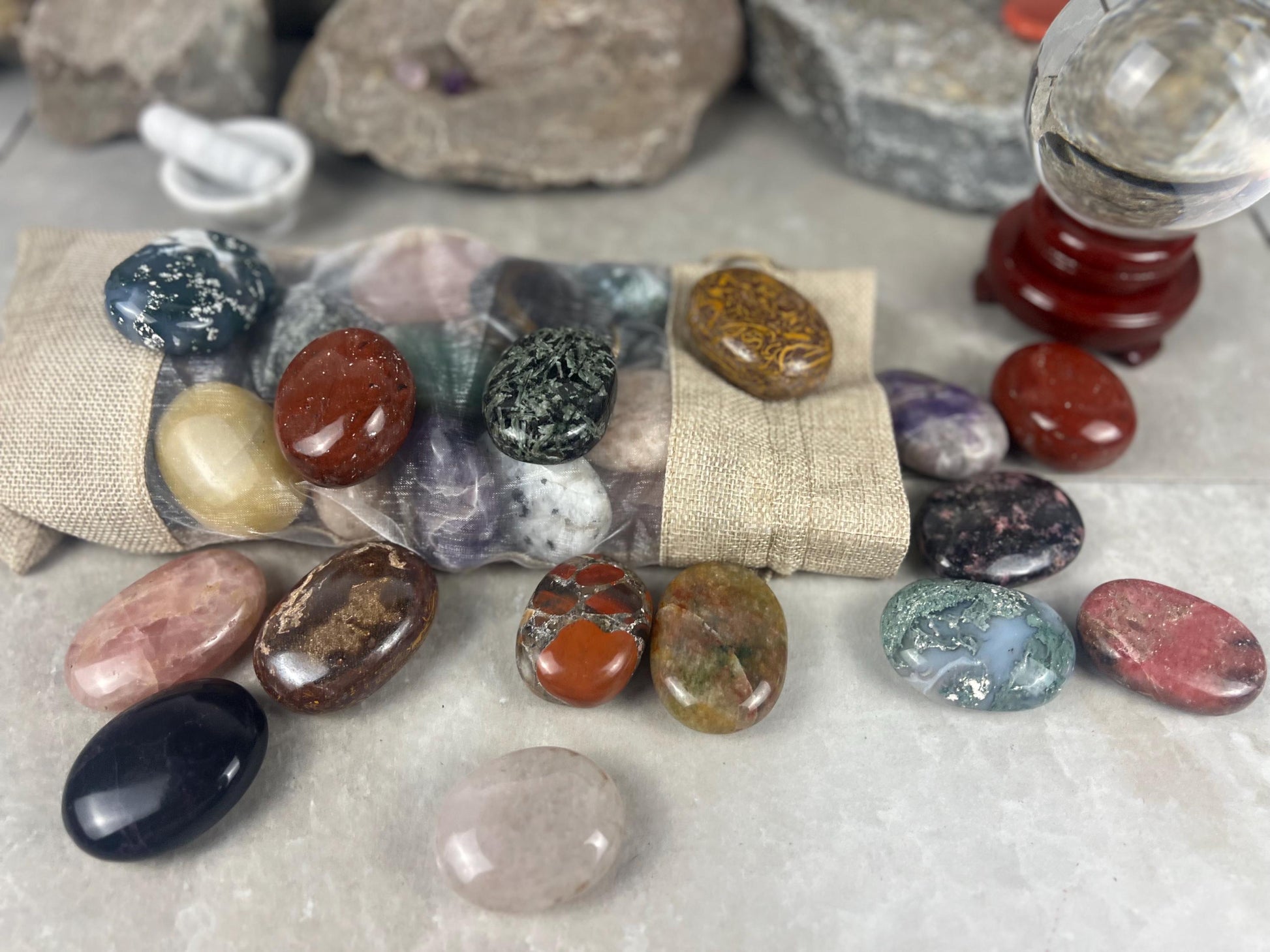 Random Pull Mystery Crystal Pick Full Sized Palm Stone for Anxiety, Worry w/video