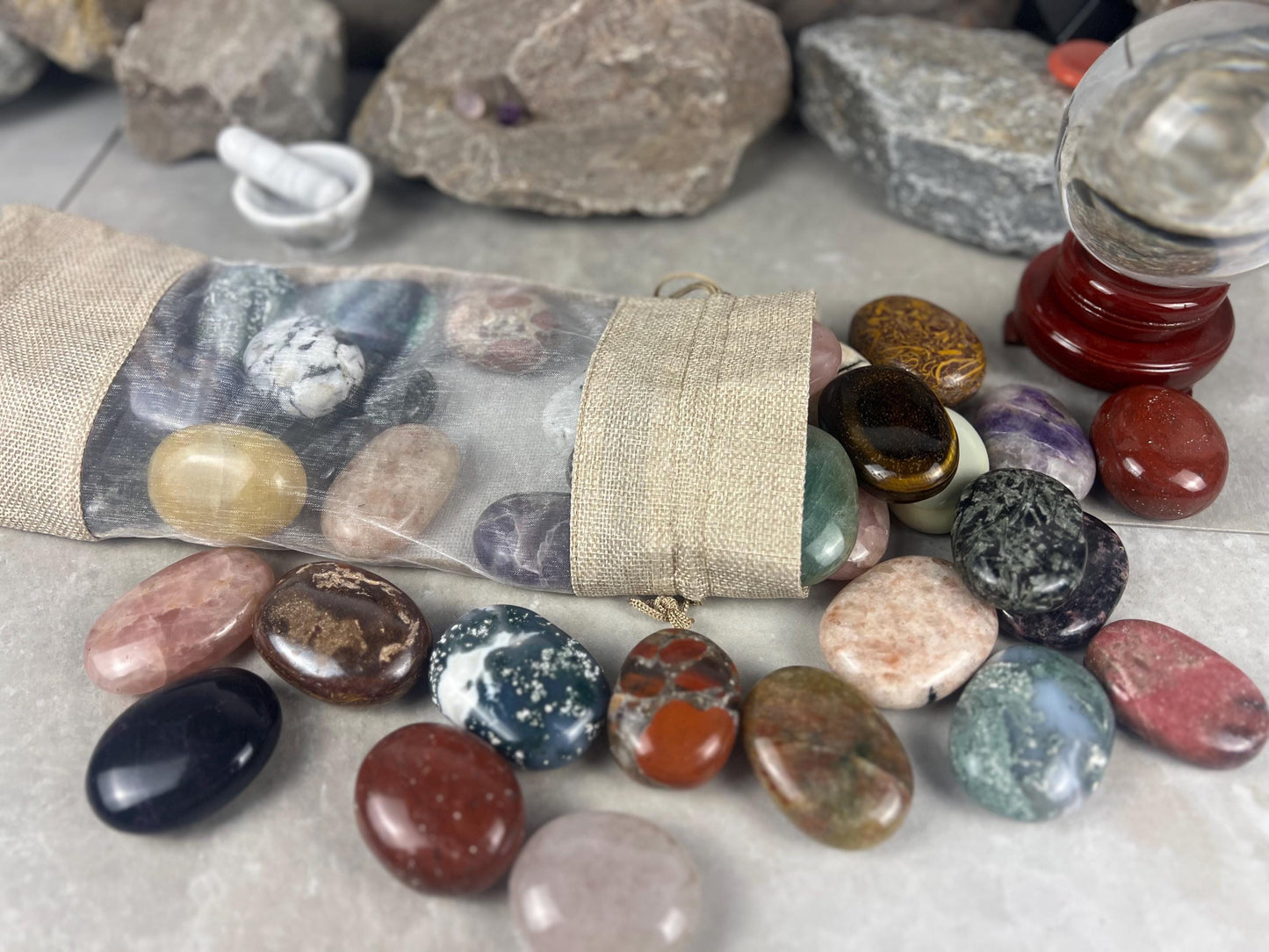 Random Pull Mystery Crystal Pick Full Sized Palm Stone for Anxiety, Worry w/video