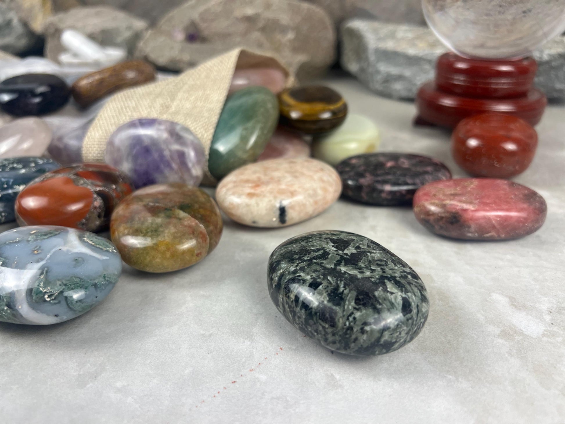 Random Pull Mystery Crystal Pick Full Sized Palm Stone for Anxiety, Worry w/video