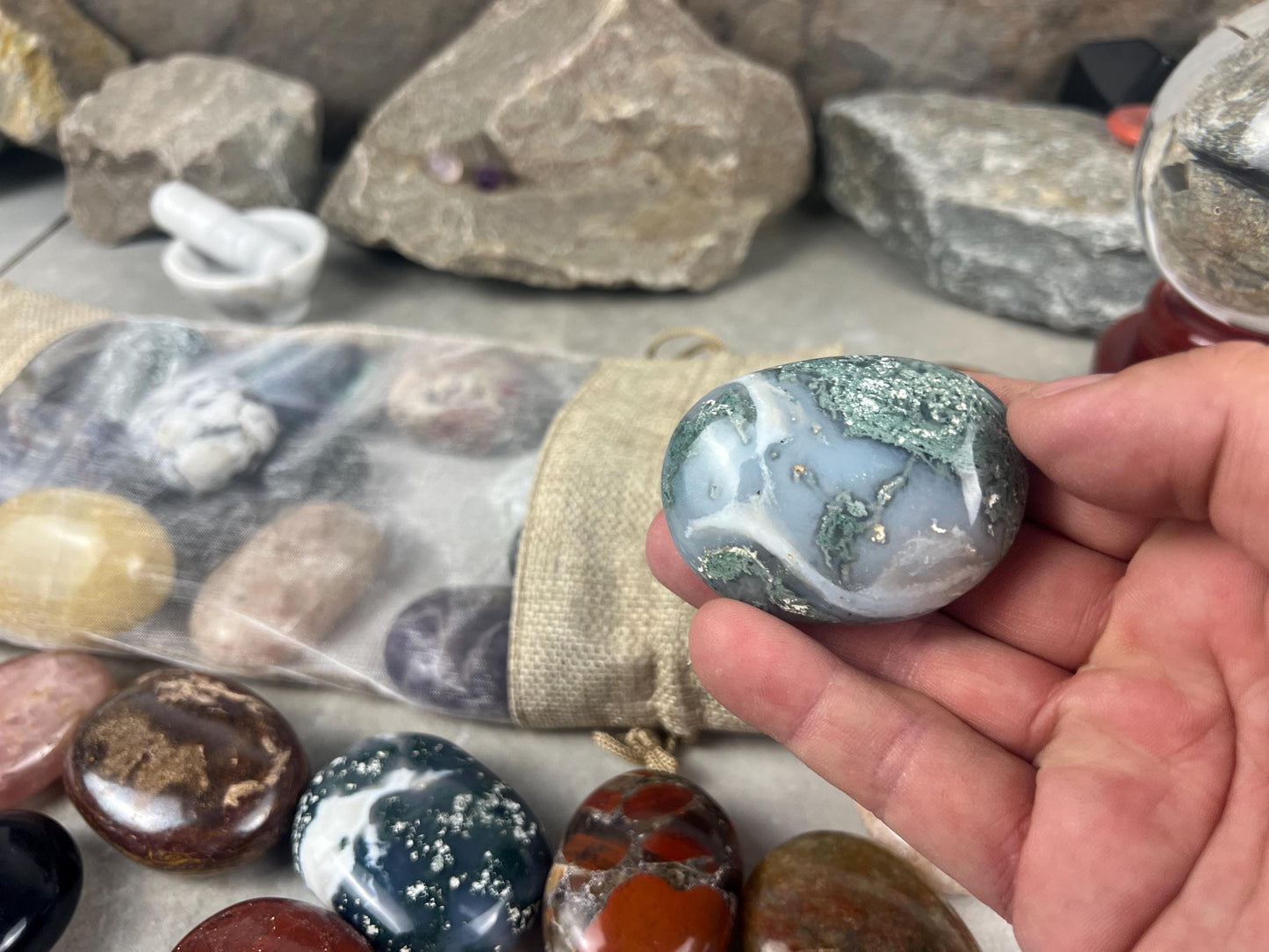 Random Pull Mystery Crystal Pick Full Sized Palm Stone for Anxiety, Worry w/video