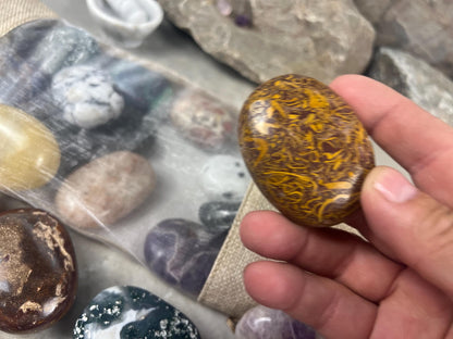 Random Pull Mystery Crystal Pick Full Sized Palm Stone for Anxiety, Worry w/video