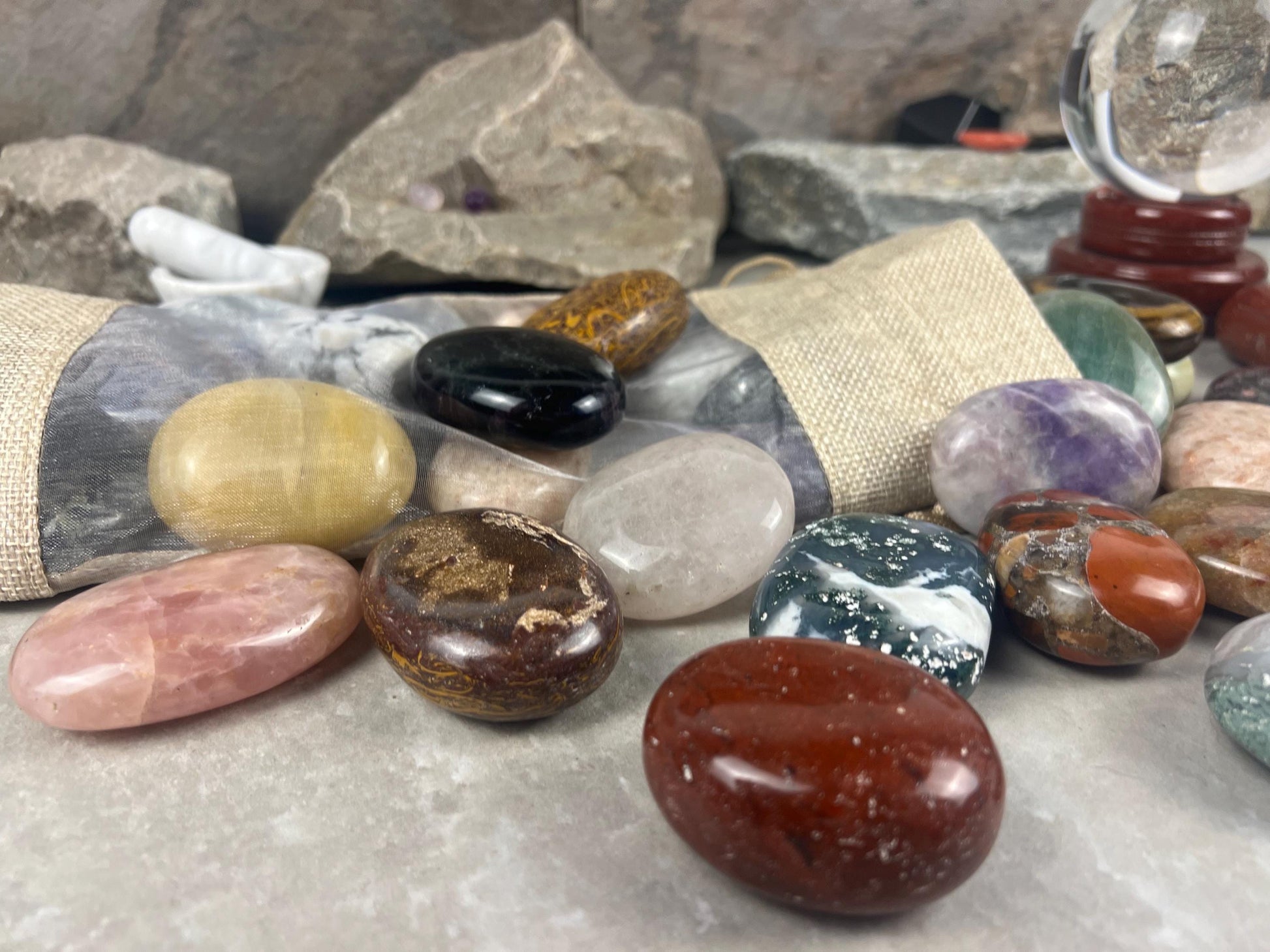 Random Pull Mystery Crystal Pick Full Sized Palm Stone for Anxiety, Worry w/video