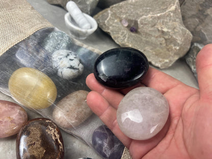 Random Pull Mystery Crystal Pick Full Sized Palm Stone for Anxiety, Worry w/video