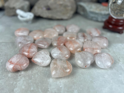 Rare African Lithium Quartz Polished Crystal Hearts Worry Stone Pocket Palm Home Decor Worry Pocket Stress Anxiety Palm Stone