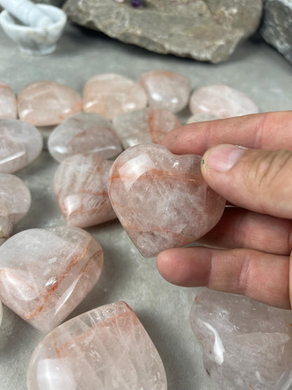 Rare African Lithium Quartz Polished Crystal Hearts Worry Stone Pocket Palm Home Decor Worry Pocket Stress Anxiety Palm Stone