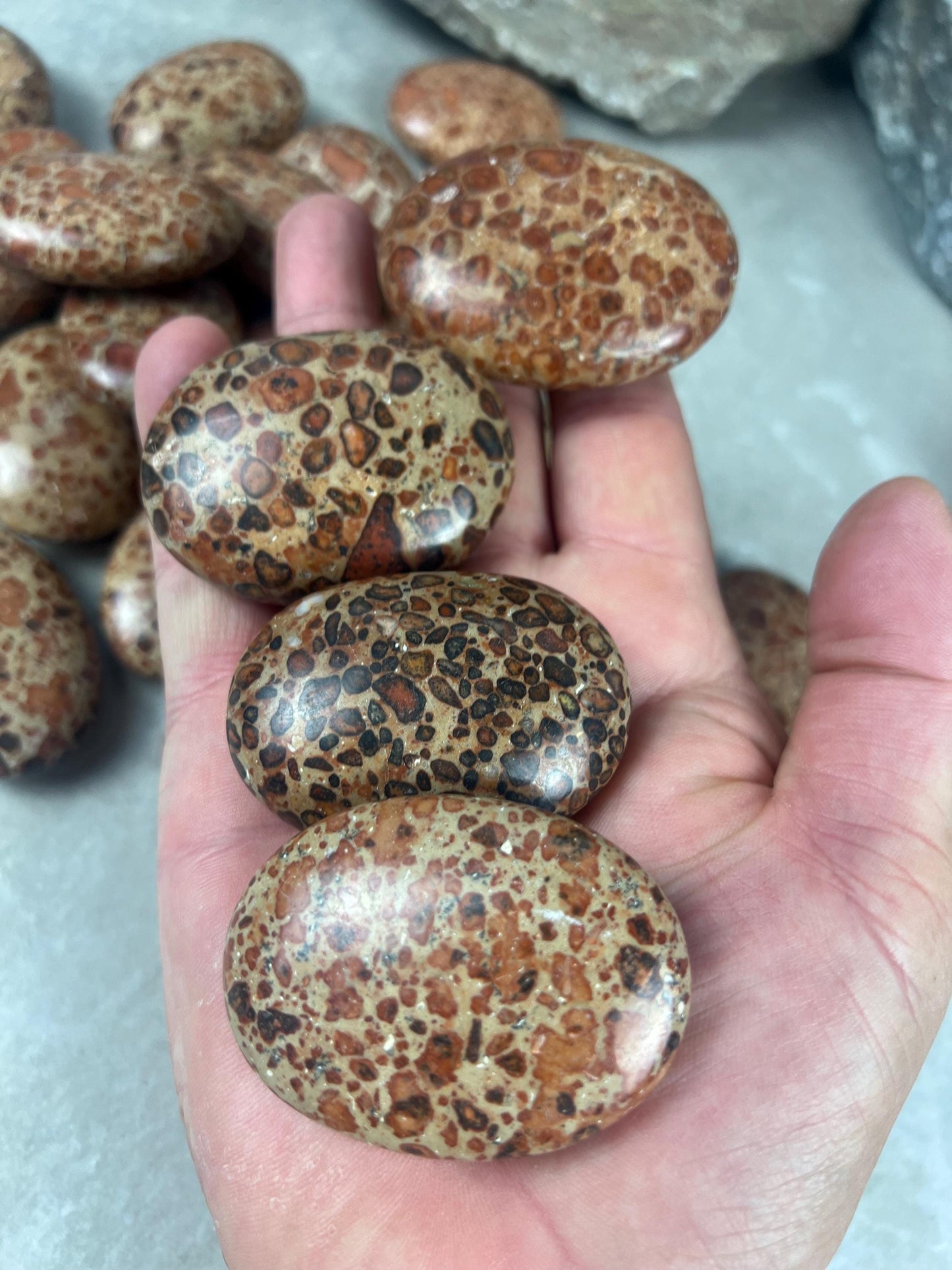 Brazilian Asteroid Jasper Polished Palm Stone Anxiety Stress Distraction Home Decor Home Decor Worry Pocket Stress Anxiety Palm Stone