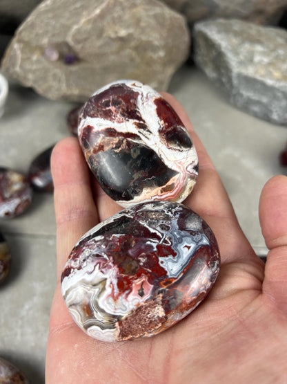 Large Laughter Stone Palm Stone Mexican Agate Money Polished Crystal Worry Distraction Home Decor Worry Pocket Stress Anxiety Palm Stone