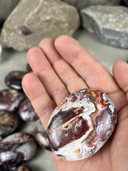 Large Laughter Stone Palm Stone Mexican Agate Money Polished Crystal Worry Distraction Home Decor Worry Pocket Stress Anxiety Palm Stone