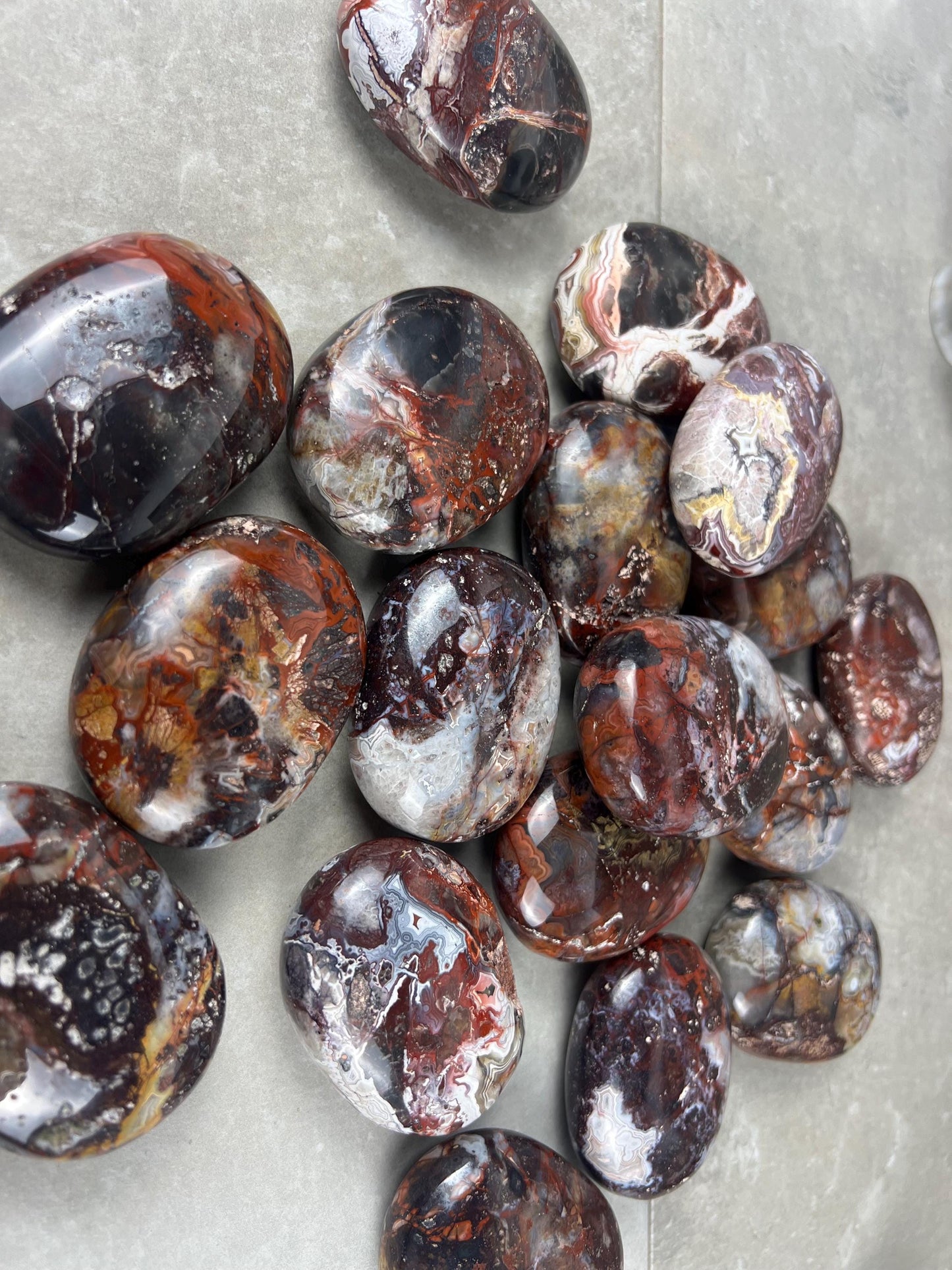 Large Laughter Stone Palm Stone Mexican Agate Money Polished Crystal Worry Distraction Home Decor Worry Pocket Stress Anxiety Palm Stone