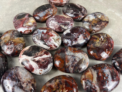 Large Laughter Stone Palm Stone Mexican Agate Money Polished Crystal Worry Distraction Home Decor Worry Pocket Stress Anxiety Palm Stone