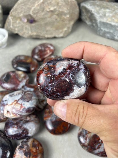 Large Laughter Stone Palm Stone Mexican Agate Money Polished Crystal Worry Distraction Home Decor Worry Pocket Stress Anxiety Palm Stone