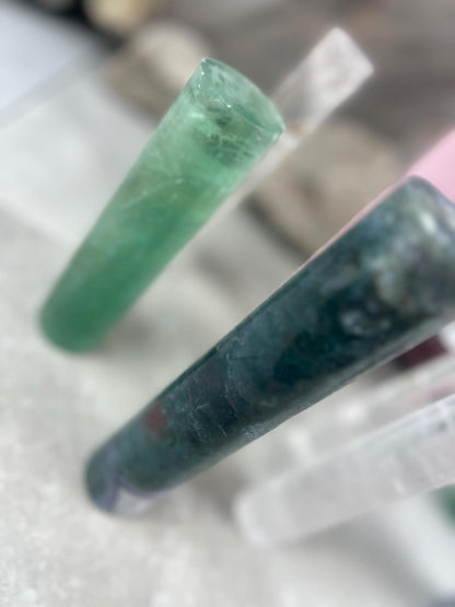 Small Batch Brazil Rose/Clear Quartz Moss Agate Crystal Rods for Focus Anxiety Meditation Christmas Birthday Gift Rods Towers