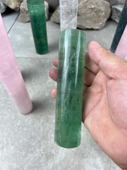 Small Batch Brazil Rose/Clear Quartz Moss Agate Crystal Rods for Focus Anxiety Meditation Christmas Birthday Gift Rods Towers