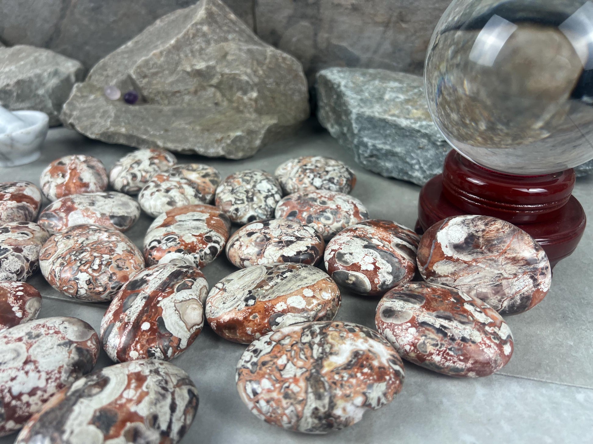 Large Crazy Agate Stone Palm Stone Mexican Agate Money Polished Crystal Worry Distraction