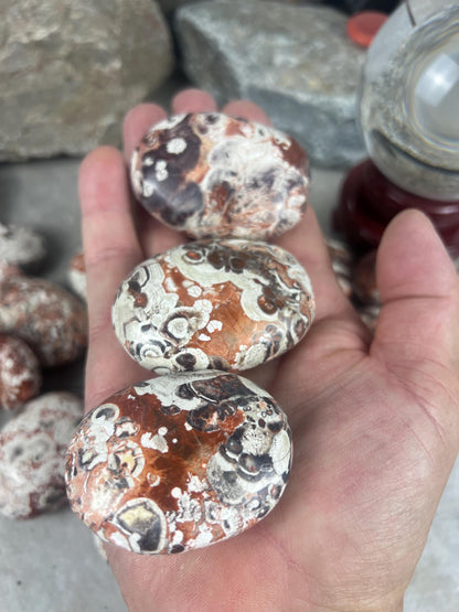 Large Crazy Agate Stone Palm Stone Mexican Agate Money Polished Crystal Worry Distraction