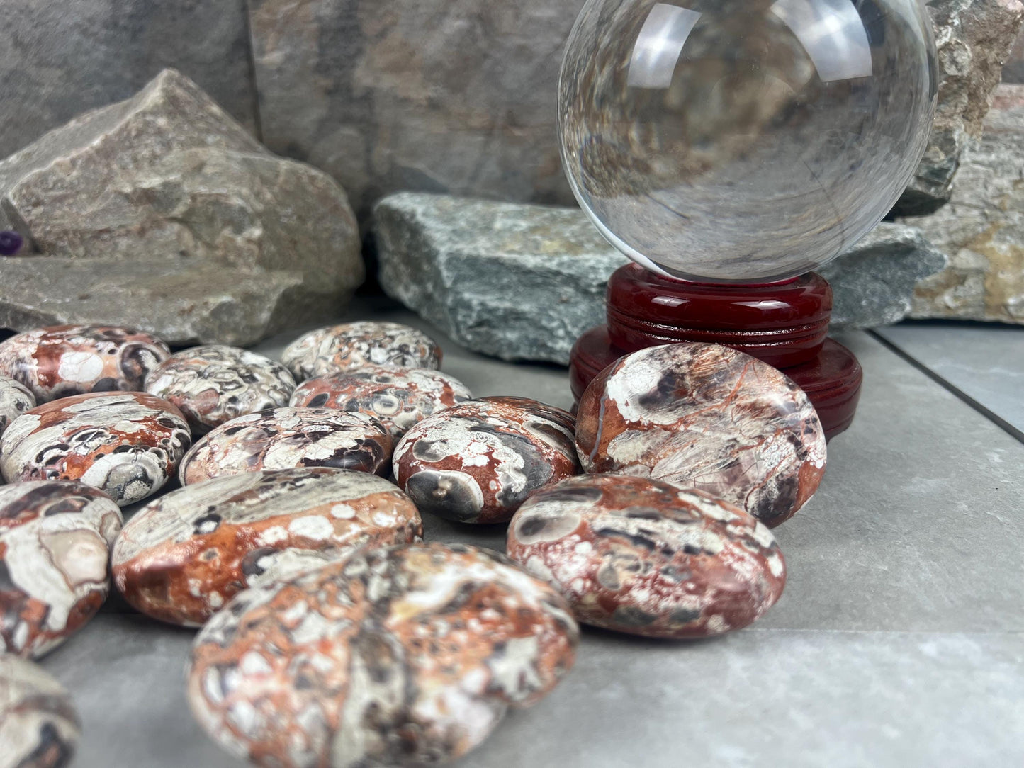 Large Crazy Agate Stone Palm Stone Mexican Agate Money Polished Crystal Worry Distraction