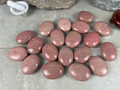 Norwegian Pink Thulite Polished Palm Stone Anxiety Stone Worry Stress Distraction Natural Crystal