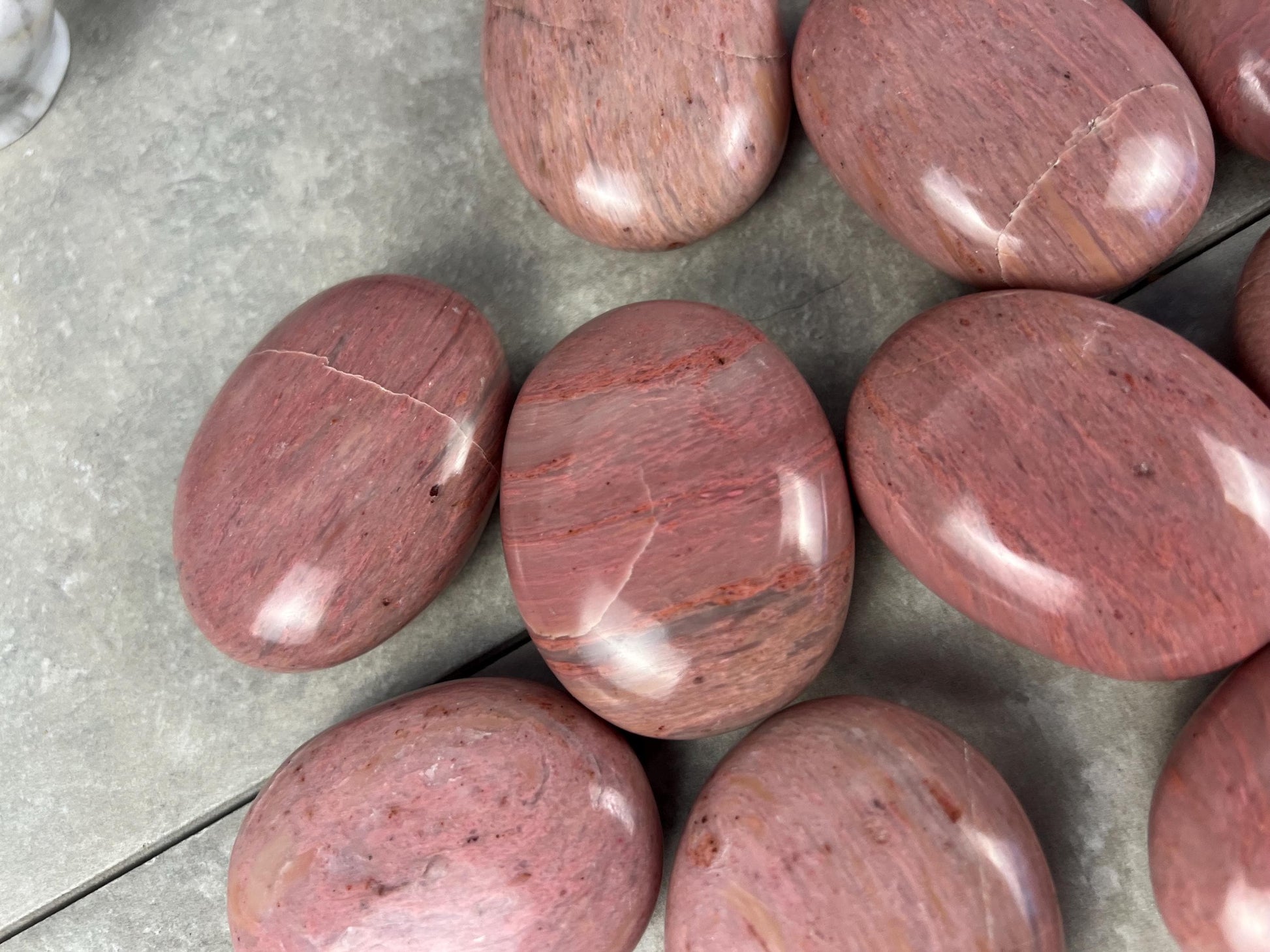 Norwegian Pink Thulite Polished Palm Stone Anxiety Stone Worry Stress Distraction Natural Crystal