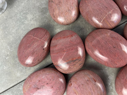 Norwegian Pink Thulite Polished Palm Stone Anxiety Stone Worry Stress Distraction Natural Crystal