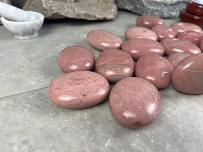 Norwegian Pink Thulite Polished Palm Stone Anxiety Stone Worry Stress Distraction Natural Crystal