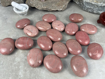 Norwegian Pink Thulite Polished Palm Stone Anxiety Stone Worry Stress Distraction Natural Crystal