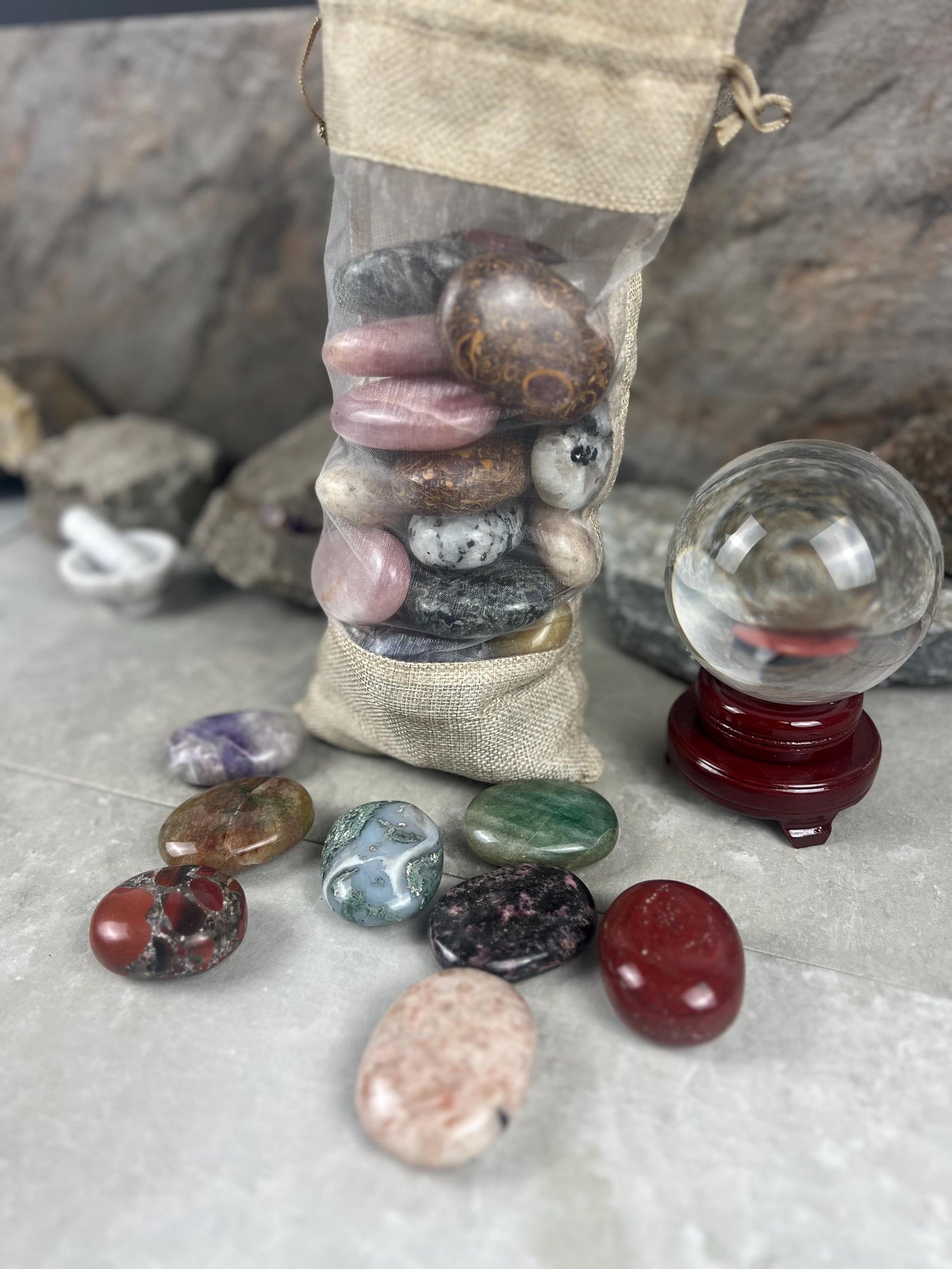 Random Pull Mystery Crystal Pick Full Sized Palm Stone for Anxiety, Worry w/video