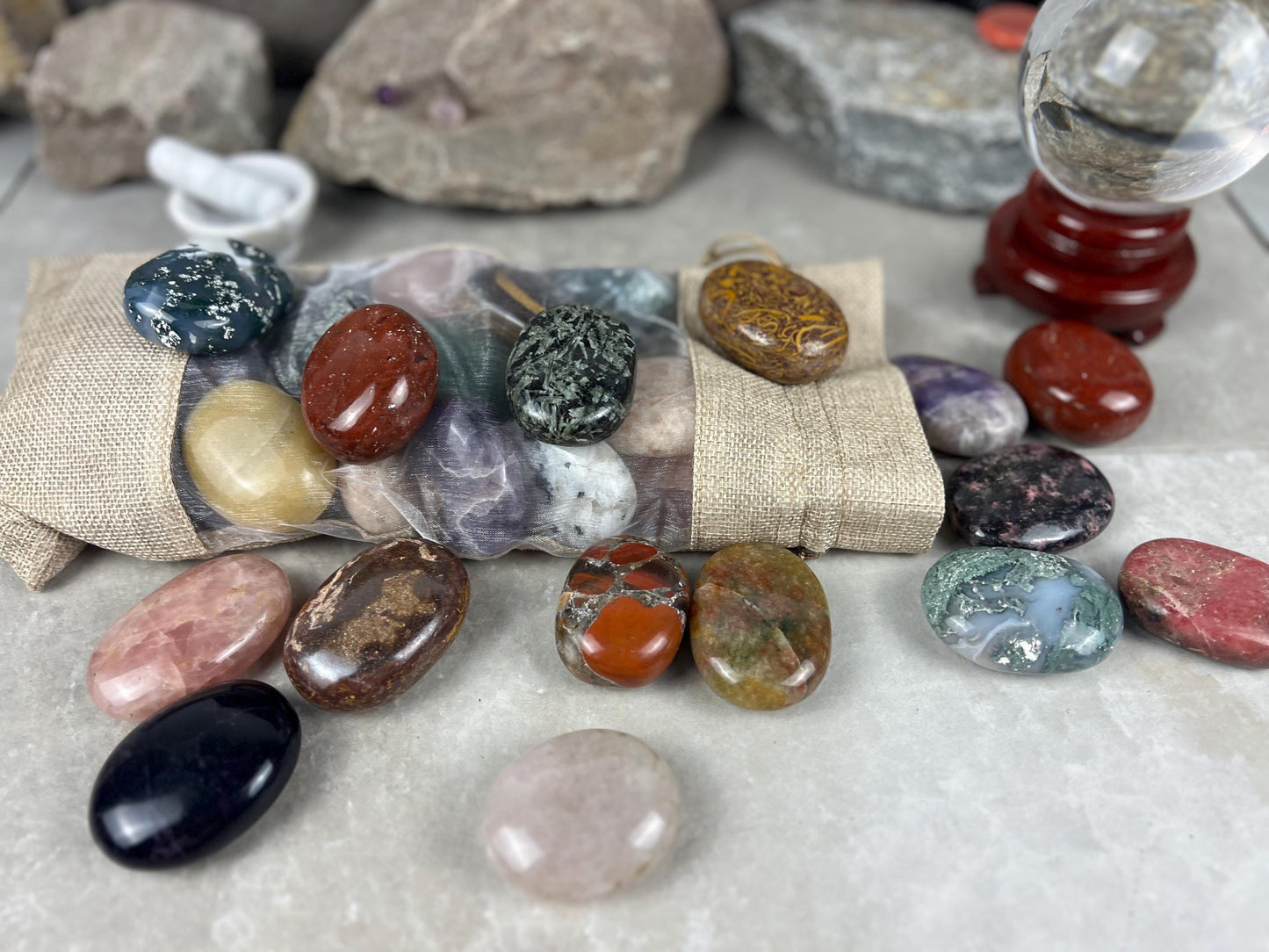 Random Pull Mystery Crystal Pick Full Sized Palm Stone for Anxiety, Worry w/video