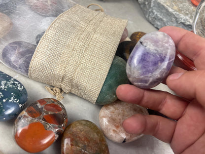 Random Pull Mystery Crystal Pick Full Sized Palm Stone for Anxiety, Worry w/video