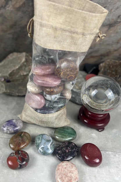 Random Pull Mystery Crystal Pick Full Sized Palm Stone for Anxiety, Worry w/video