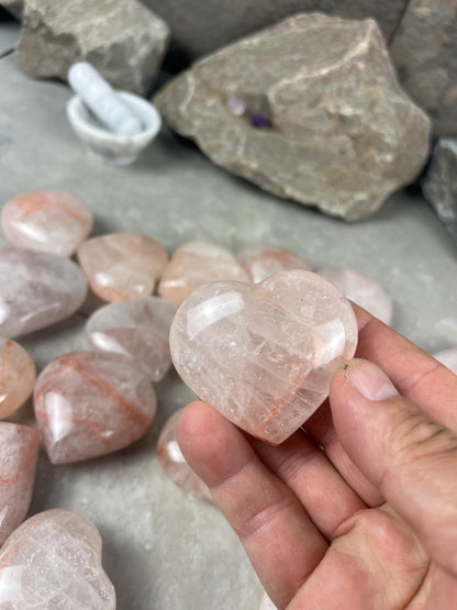 Rare African Lithium Quartz Polished Crystal Hearts Worry Stone Pocket Palm Home Decor Worry Pocket Stress Anxiety Palm Stone