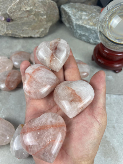 Rare African Lithium Quartz Polished Crystal Hearts Worry Stone Pocket Palm Home Decor Worry Pocket Stress Anxiety Palm Stone